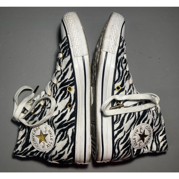 Converse Chuck Taylor Shoes Size Mens 5 Womens 7 Zebra High Top 159467C - Picture 4 of 13